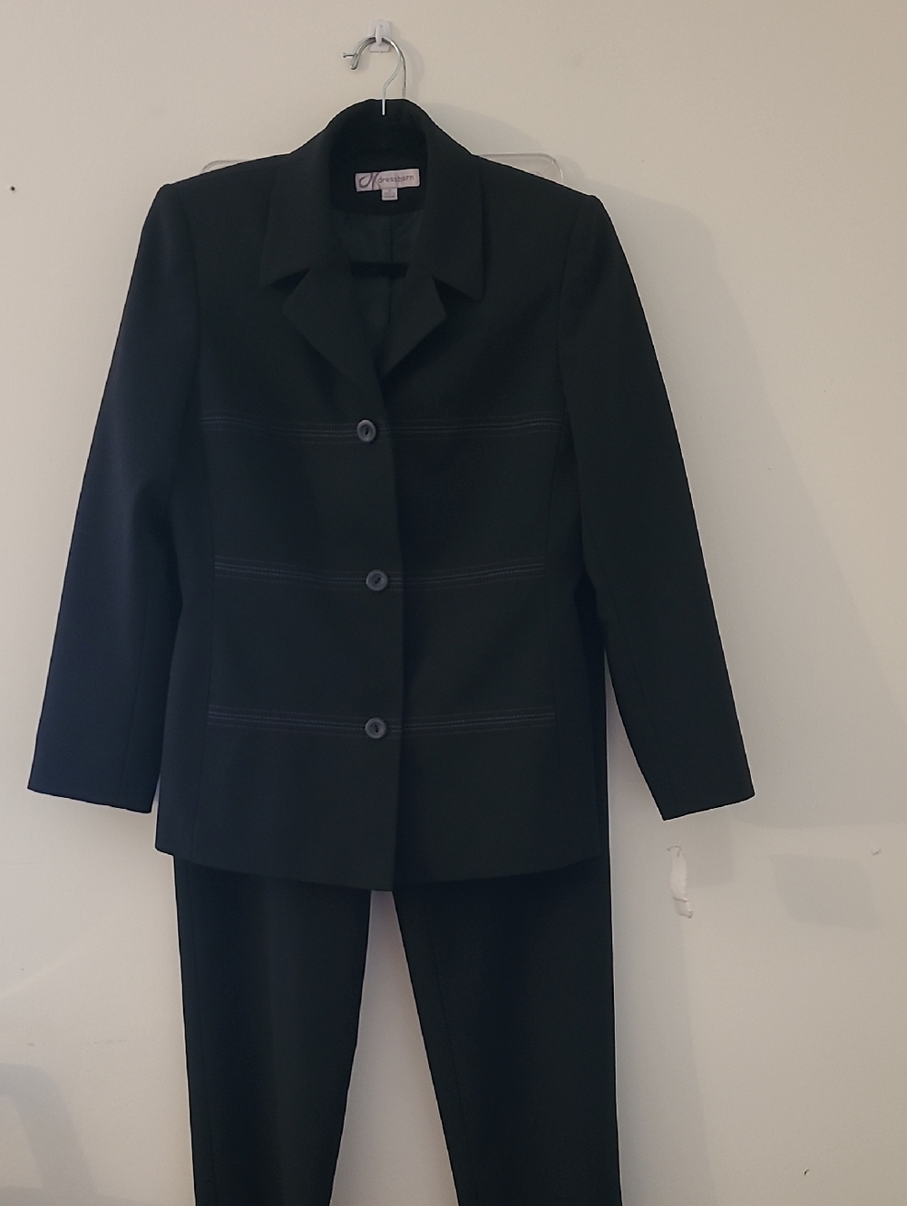 Dress Barn Black Three-Button Jacket with Matching Pants And Skirt